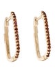 Jewelmak 14K Garnet U-Hoop Earrings