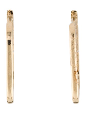 Jewelmak 14K Garnet U-Hoop Earrings