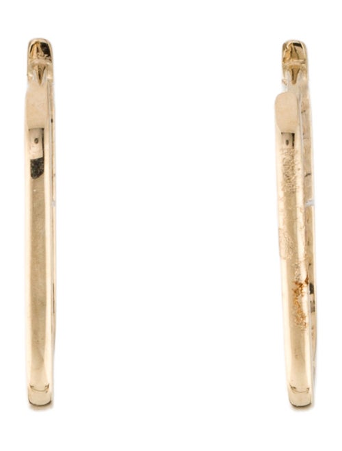 Jewelmak 14K Garnet U-Hoop Earrings