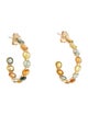 Jewelmak 18K 6.50ctw Sapphire Hoop Earrings