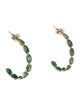 Jewelmak 14K 4.30ctw Emerald Hoop Earrings