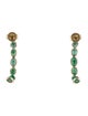 Jewelmak 14K 4.30ctw Emerald Hoop Earrings