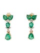 Jewelmak 14K 1.12ctw Emerald & Diamond Drop Earrings