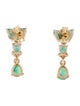Jewelmak 14K 1.12ctw Emerald & Diamond Drop Earrings