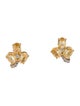 Jewelmak 14K Sapphire & Diamond Leaf Stud Earrings