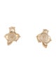 Jewelmak 14K Sapphire & Diamond Leaf Stud Earrings