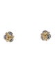 Jewelmak 14K Sapphire & Diamond Flower Cluster Stud Earrings