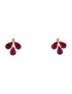 Jewelmak 14K 3.21ctw Ruby & Diamond Stud Earrings