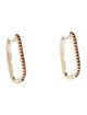 Jewelmak 14K Garnet U Hoop Earrings