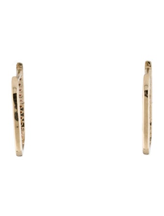 Jewelmak 14K Garnet U Hoop Earrings