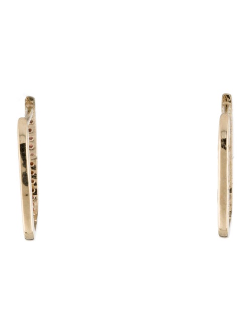 Jewelmak 14K Garnet U Hoop Earrings