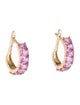 Jewelmak 14K 2.87ctw Sapphire Hoop Earrings