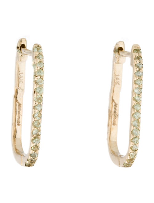 Jewelmak 14K Peridot Hoop Earrings