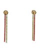 Jewelmak 18K Emerald & Ruby Liner Drop Earrings