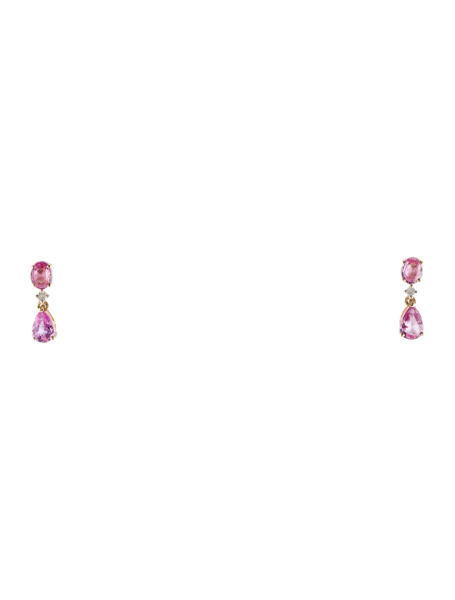 Jewelmak 14K 1.56ctw Sapphire & Diamond Drop Earrings