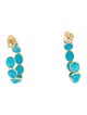 Jewelmak 18K 6.10ctw Turquoise Hoop Earrings