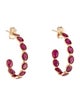 Jewelmak 18K Ruby Hoop Earrings