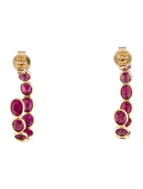 Jewelmak 18K Ruby Hoop Earrings