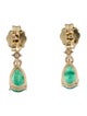 Jewelmak 14K Emerald & Diamond Drop Earrings