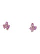 Jewelmak 14K Sapphire & Diamond Leaf Stud Earrings