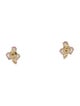 Jewelmak 14K Sapphire & Diamond Leaf Stud Earrings