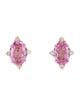 Jewelmak 14K Pink Sapphire & Diamond Stud Earrings