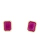 Jewelmak 14K Ruby Stud Earrings