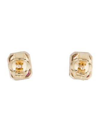 Jewelmak 14K Ruby Stud Earrings