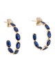 Jewelmak 18K 3.31ctw Sapphire Hoop Earrings