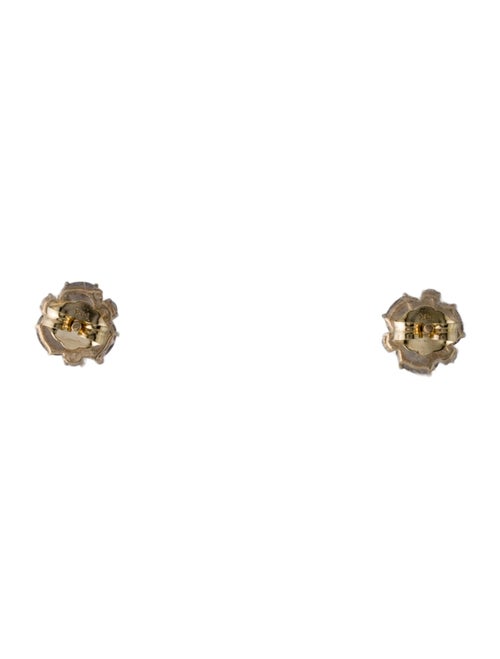 Jewelmak 14K Smokey Quartz & Diamond Stud Earrings