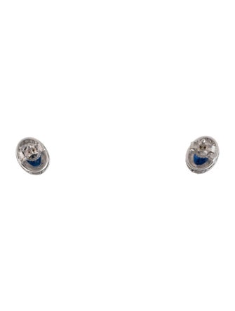 Jewelmak 18K Sapphire & Diamond Stud Earrings