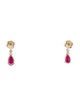 Jewelmak 14K Ruby & Diamond Drop Earrings