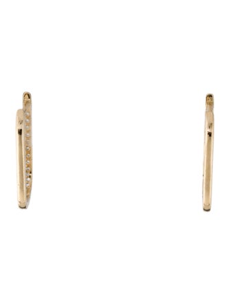 Jewelmak 14K Blue Topaz U Hoop Earrings