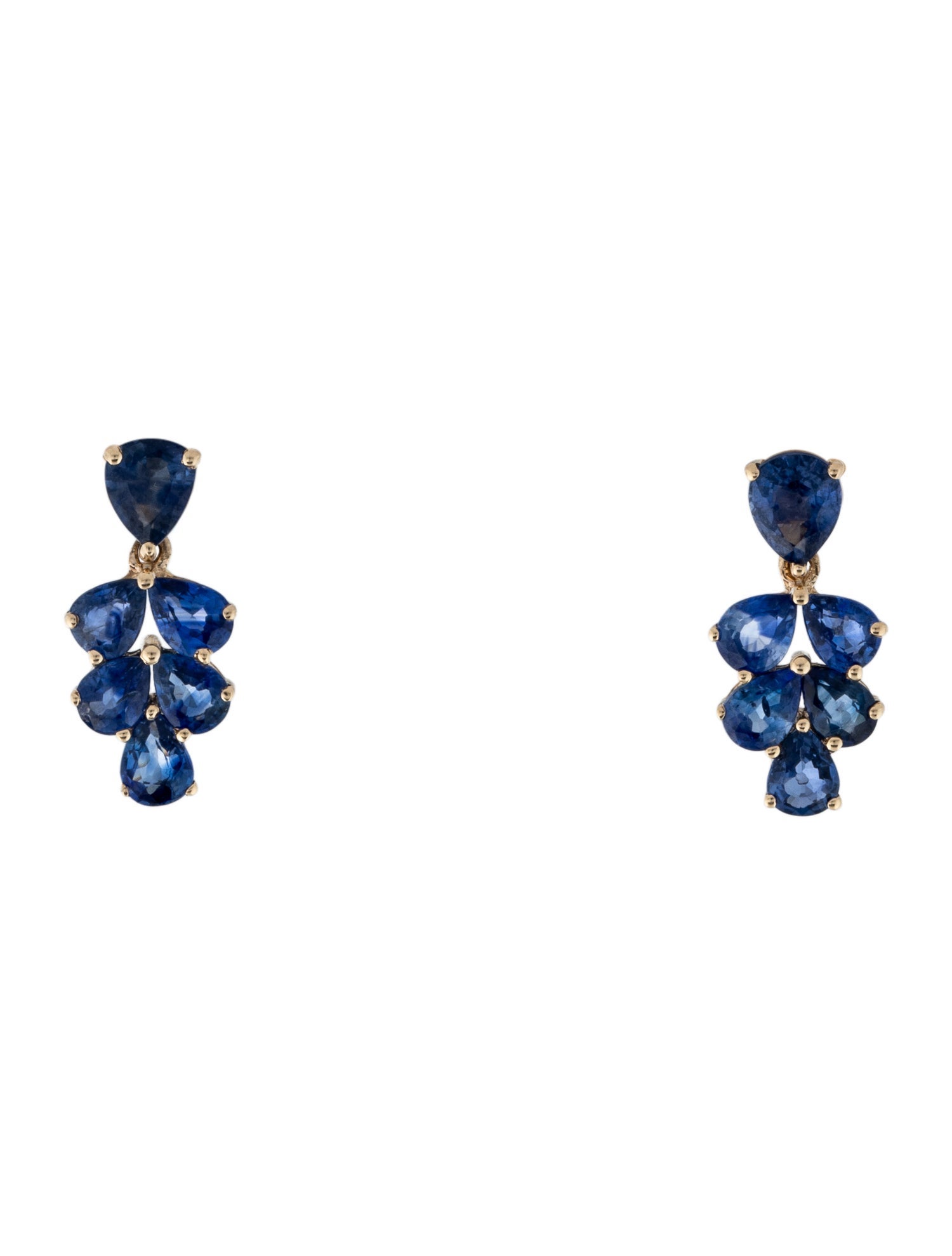 Jewelmak 14K 2.51ctw Sapphire Drop Earrings