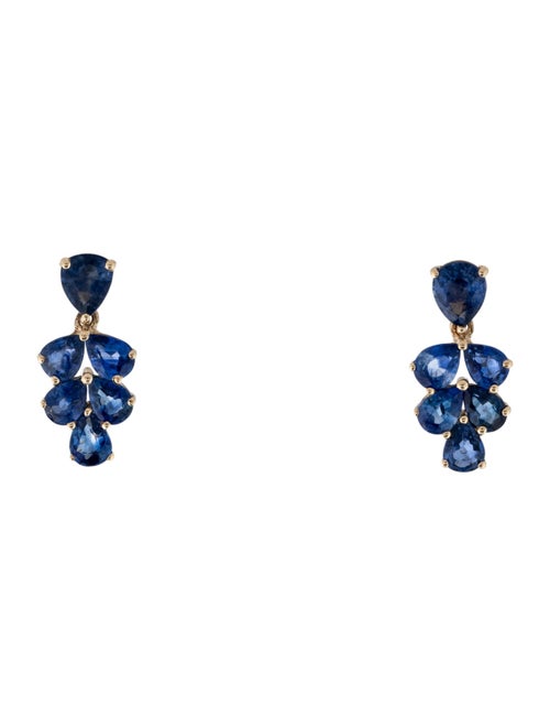 Jewelmak 14K 2.51ctw Sapphire Drop Earrings
