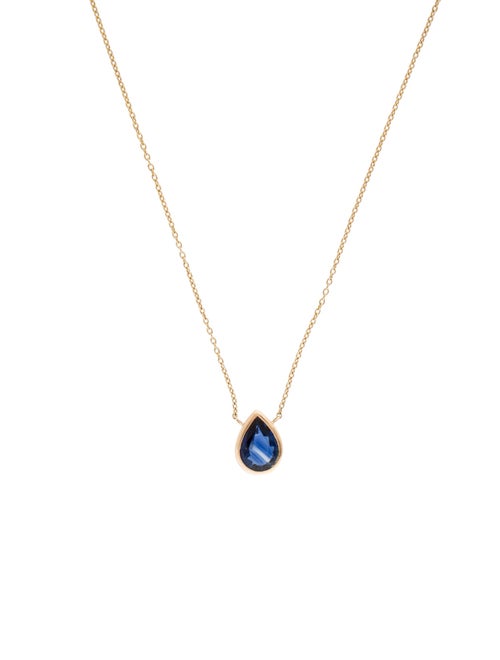 Jewelmak 14K Sapphire Pendant Necklace