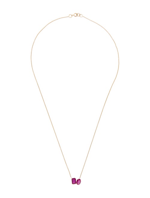 Jewelmak 14K 1.50ctw Ruby & Diamond Pendant Necklace