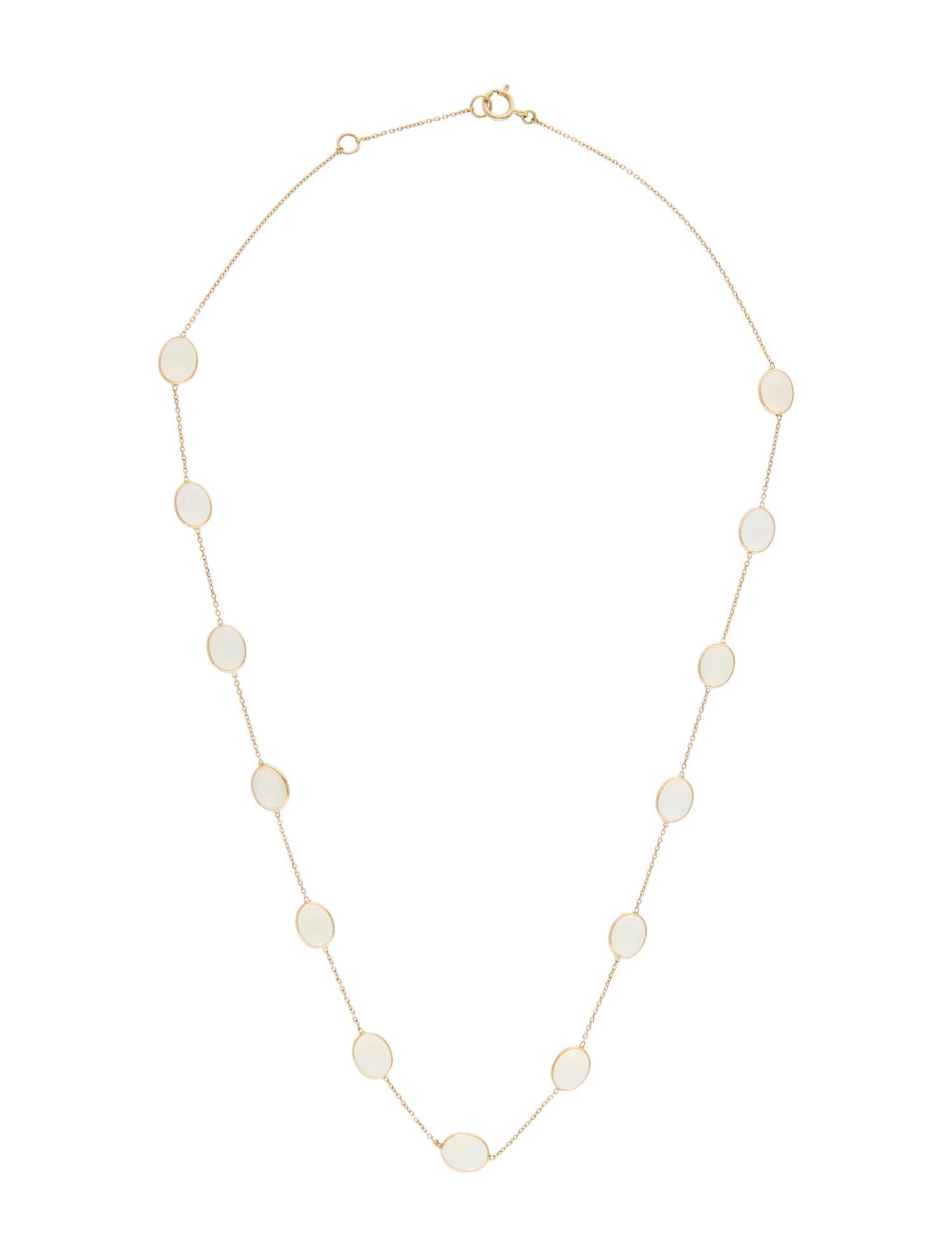 Jewelmak 18K 9.65ctw Opal Station Necklace