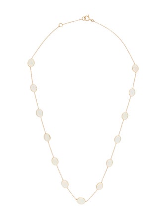 Jewelmak 18K 9.65ctw Opal Station Necklace
