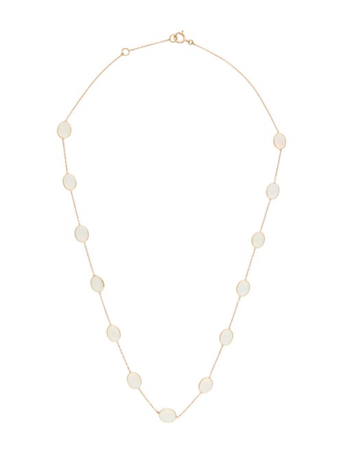 Jewelmak 18K 9.65ctw Opal Station Necklace