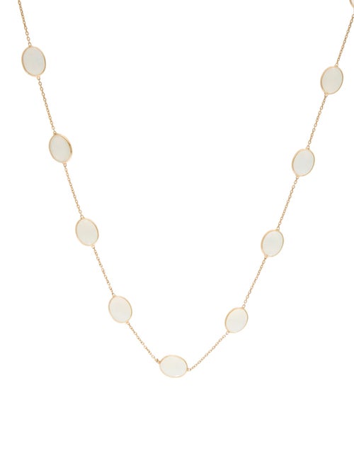 Jewelmak 18K 9.65ctw Opal Station Necklace