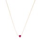 Jewelmak 14K Ruby Heart Pendant Necklace