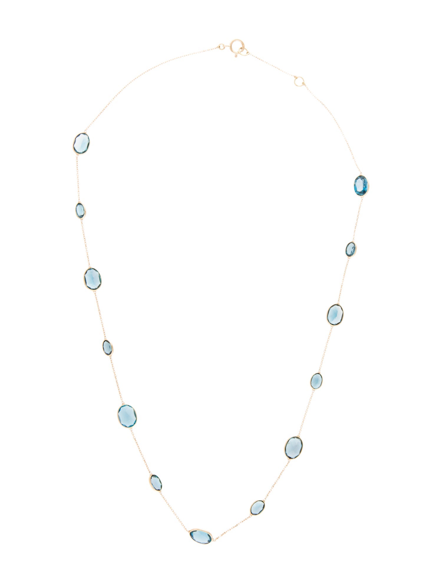 Jewelmak 18K 12.60ctw Topaz Station Necklace