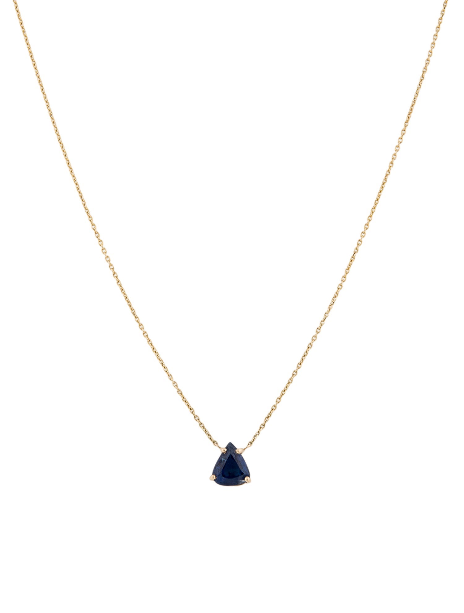 Jewelmak 14K 1.17ct Sapphire Pendant Necklace