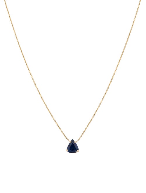 Jewelmak 14K 1.17ct Sapphire Pendant Necklace