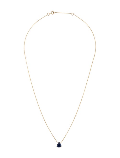 Jewelmak 14K 1.17ct Sapphire Pendant Necklace
