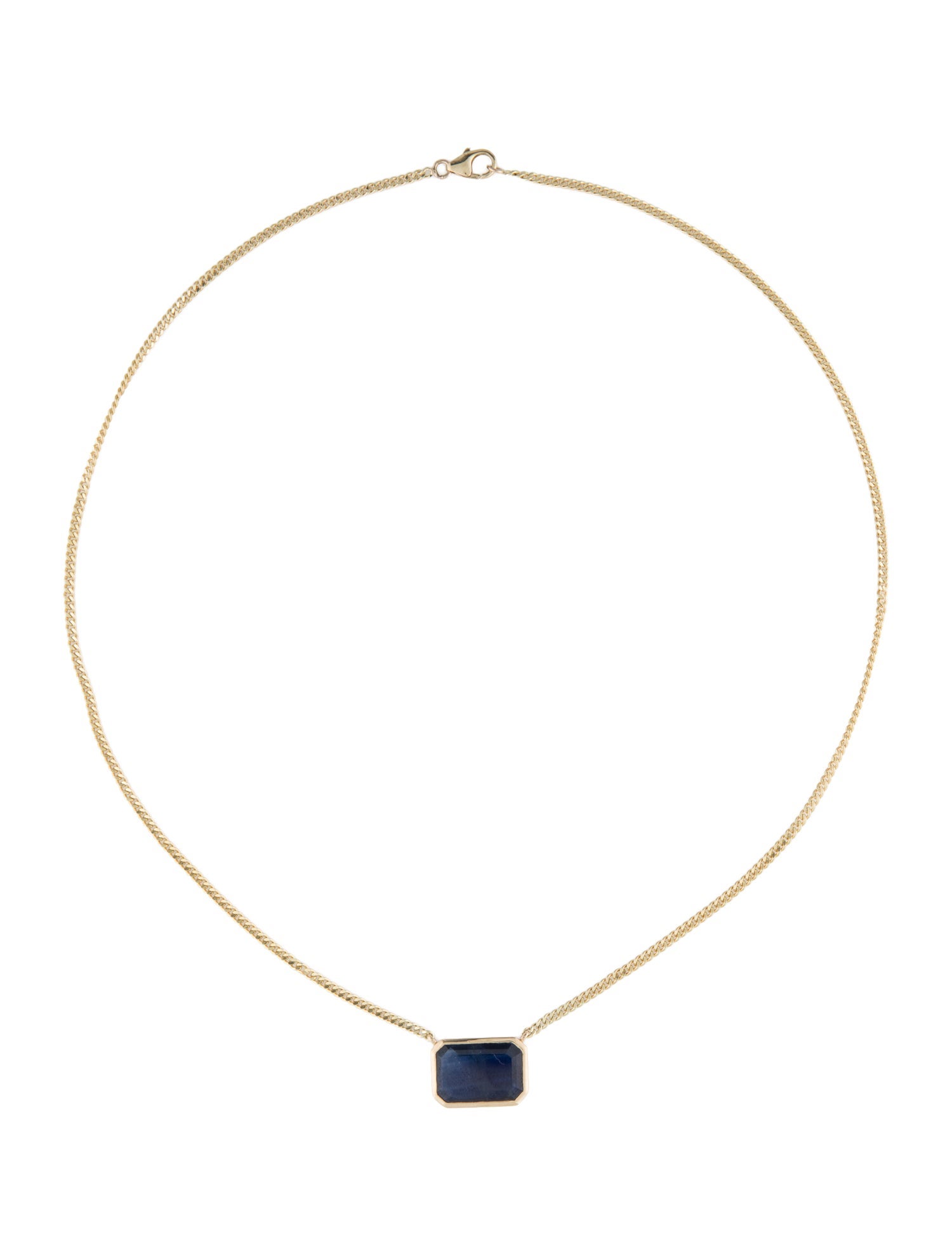 Jewelmak 14K 4.46ct Sapphire Pendant Necklace