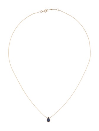 Jewelmak 14K Sapphire Pendant Necklace