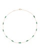 Jewelmak 18K 4.35ctw Emerald Station Necklace