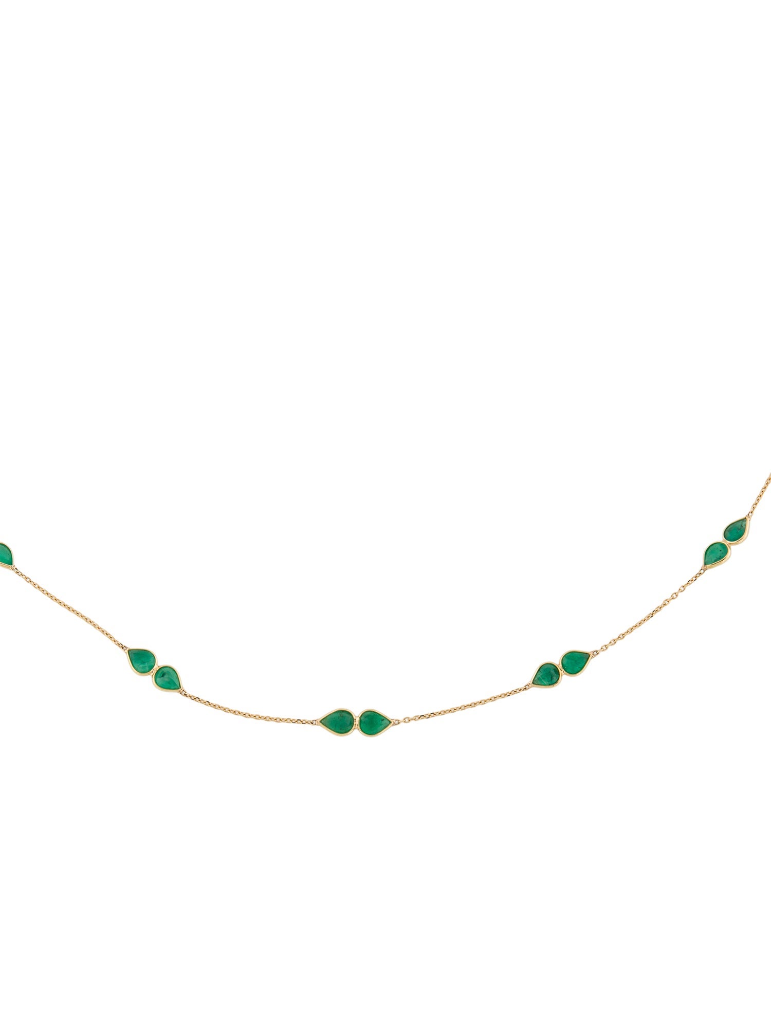 Jewelmak 18K 4.35ctw Emerald Station Necklace